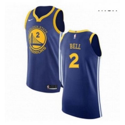 Mens Nike Golden State Warriors 2 Jordan Bell Authentic Royal Blue Road NBA Jersey Icon Edition