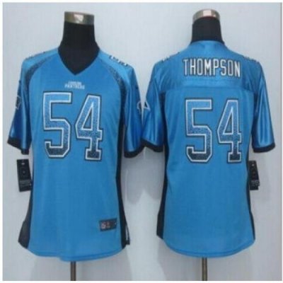 Women New Panthers #54 Shaq Thompson Blue Alternate Stitched NFL Elite jersey