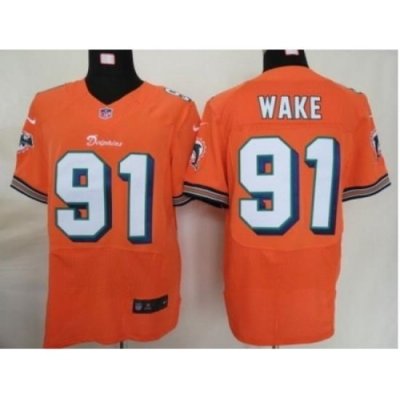 Nike Miami Dolphins 91 Cameron Wake Orange Elite NFL Jersey