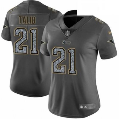 Womens Nike Los Angeles Rams 21 Aqib Talib Gray Static Vapor Untouchable Limited NFL Jersey