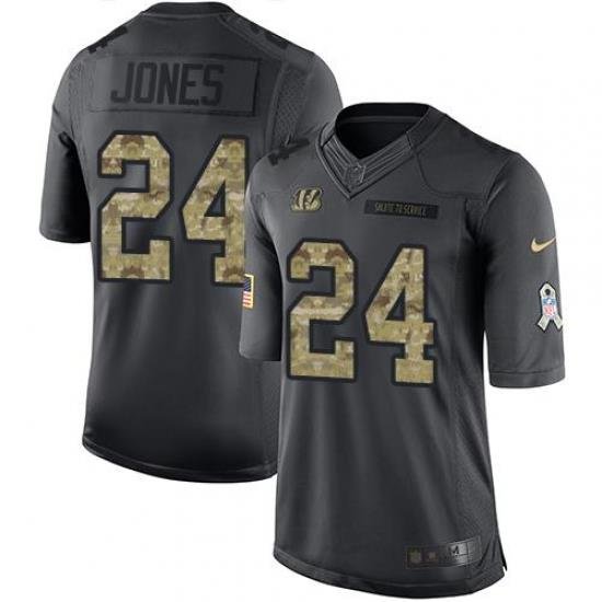 Nike Bengals #24 Adam Jones Black Mens Stitched NFL Limited 2016 Salute to Service Jersey