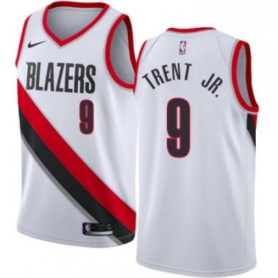 Mens Nike Portland Trail Blazers 9 Gary Trent Jr Swingman White NBA Jersey Association Edition