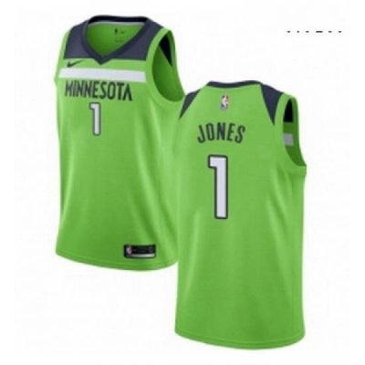 Mens Nike Minnesota Timberwolves 1 Tyus Jones Authentic Green NBA Jersey Statement Edition