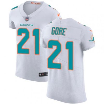 Nike Dolphins #21 Frank Gore White Mens Stitched NFL Vapor Untouchable Elite Jersey