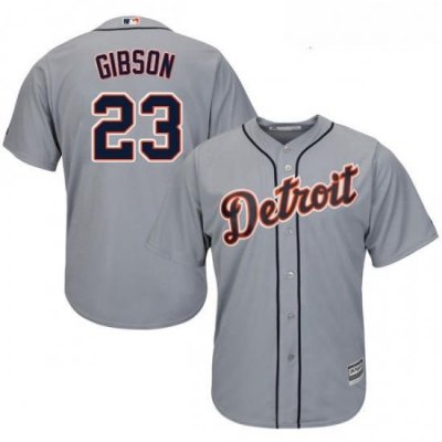 Youth Majestic Detroit Tigers 23 Kirk Gibson Replica Grey Road Cool Base MLB Jersey