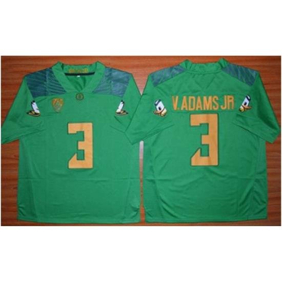 Oregon Ducks #3 Vernon Adams Jr  Green Stitched NCAA Jersey