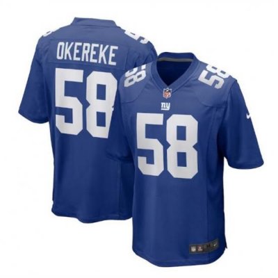 Men New York Giants 58 Bobby Okereke Royal Stitched Game Jersey