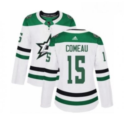 Womens Adidas Dallas Stars 15 Blake Comeau Authentic White Away NHL Jersey