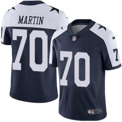 Nike Cowboys #70 Zack Martin Navy Blue Thanksgiving Mens Stitched NFL Vapor Untouchable Limited Throwback Jersey