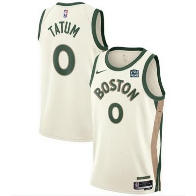 Men Boston Celtics 0 Jayson Tatum White 2023 24 City Edition Stitched Basketball Jersey