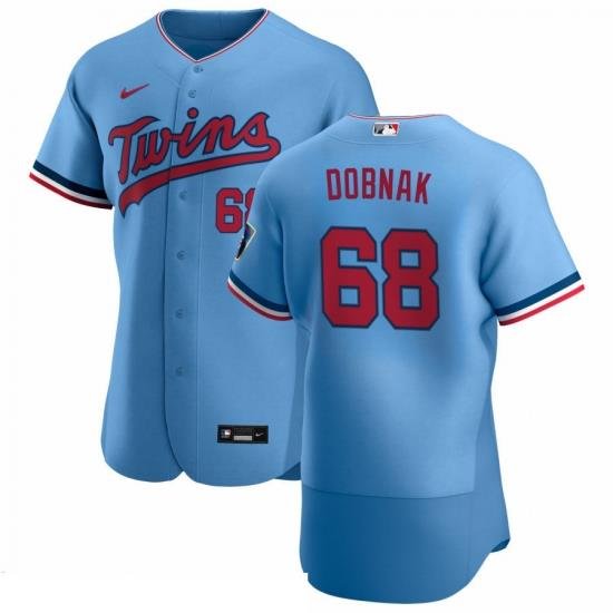 Men Minnesota TWins 68 Randy Dobnak Men Nike Light Blue Alternate 2020 Flex Base Team MLB Jersey