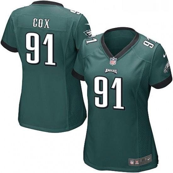 Womens Nike Philadelphia Eagles 91 Fletcher Cox Game Midnight Green Team Color NFL Jersey