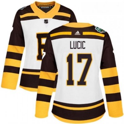 Womens Adidas Boston Bruins 17 Milan Lucic Authentic White 2019 Winter Classic NHL Jersey