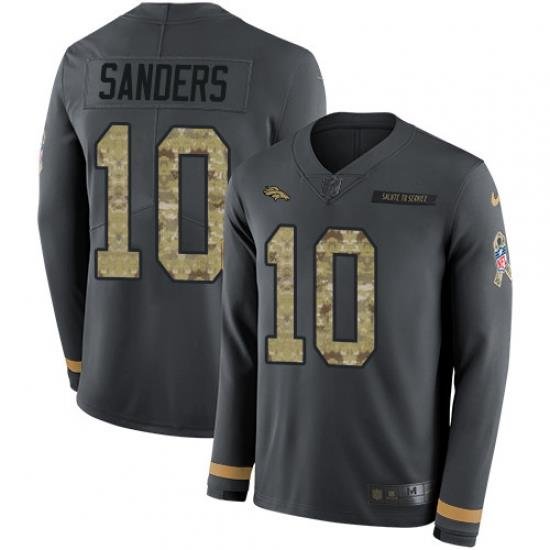 Men Nike Broncos #10 Emmanuel Sanders Anthracite Salute to Service