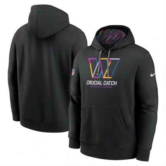 Men Washington Commanders Black 2024 Crucial Catch Club Pullover Hoodie