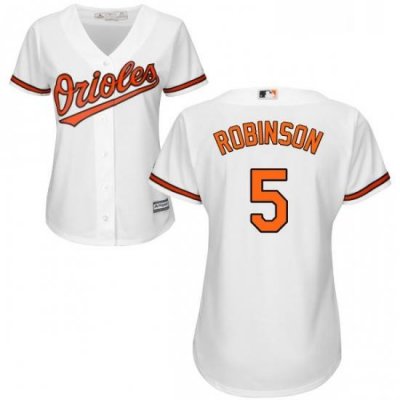 Womens Majestic Baltimore Orioles 5 Brooks Robinson Replica White Home Cool Base MLB Jersey