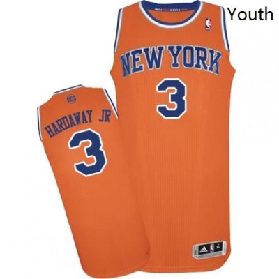 Youth Adidas New York Knicks 3 Tim Hardaway Jr Authentic Orange Alternate NBA Jersey