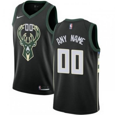 Men Women Youth Toddler All Size Nike Milwaukee Bucks Customized Swingman Black Alternate NBA Statement Edition Jersey