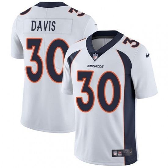 Men Nike Denver Broncos 30 Terrell Davis White Vapor Untouchable Limited Player NFL Jersey