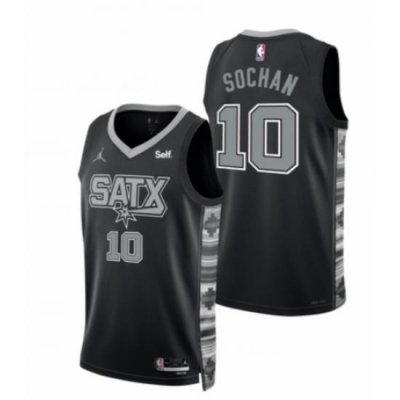 Men' San Antonio Spurs #10 Jeremy Sochan 2022-23 Black Stitched Jersey