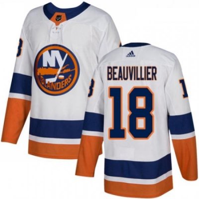 Youth Adidas New York Islanders 18 Anthony Beauvillier Authentic White Away NHL Jersey