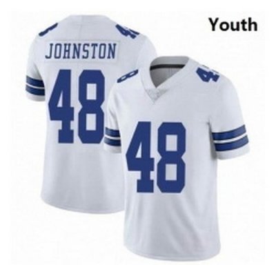 Youth Dallas Cowboys 48 Daryl Johnston Nike Vapor White Limited Jersey