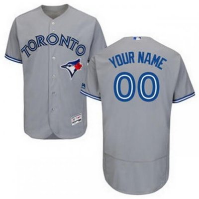 Men Women Youth All Size Toronto Blue Jays Majestic Home Flex Base Custom Jersey Grey