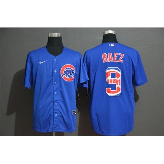 Cubs 9 Javier Baez Royal 2020 Nike Cool Base Fashion Jersey