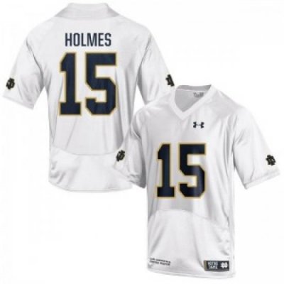 Men Under Armour 15 Replica White Corey Holmes Notre Dame Fighting Irish Alumni Football Jersey