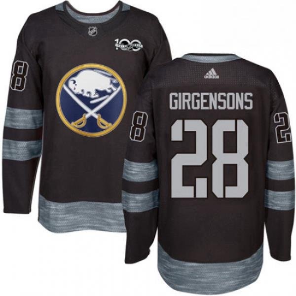 Mens Adidas Buffalo Sabres 28 Zemgus Girgensons Authentic Black 1917 2017 100th Anniversary NHL Jersey