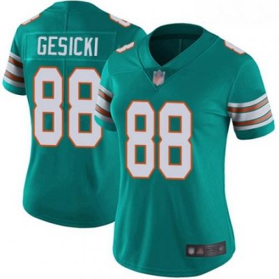 Dolphins #88 Mike Gesicki Aqua Green Alternate Women Stitched Football Vapor Untouchable Limited Jersey