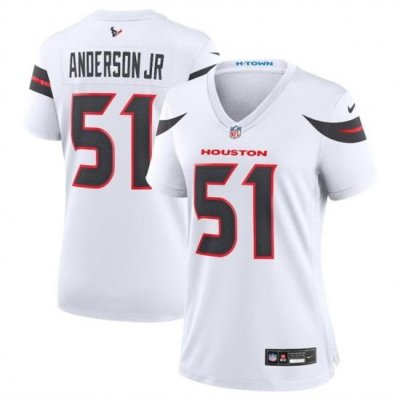 Women Houston Texans 51 Will Anderson Jr  White 2024 Stitched Jersey