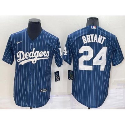 Men Los Angeles Dodgers 24 Kobe Bryant Navy Cool Base Stitched Jersey