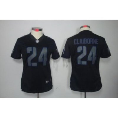 Women Nike NFL Dallas CoWboys #24 Morris Claiborne Black Jerseys[Impact Limited]