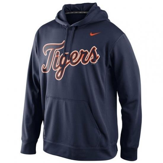 MLB Detroit Tigers Nike Men KO Wordmark Perfomance Hoodie Navy