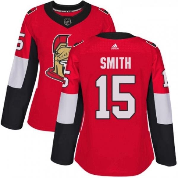 Womens Adidas Ottawa Senators 15 Zack Smith Premier Red Home NHL Jersey