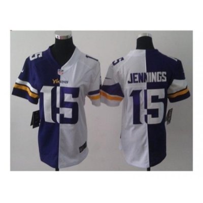 Nike Women Minnesota Vikings #15 Greg Jennings White-purple[neW Elite split]