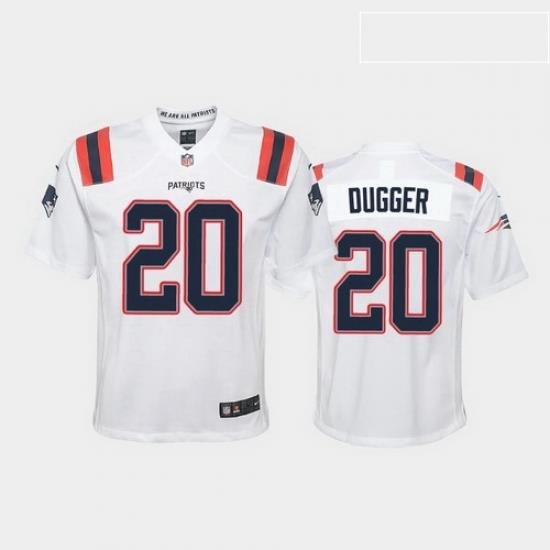 youth kyle dugger new england patriots white game jersey