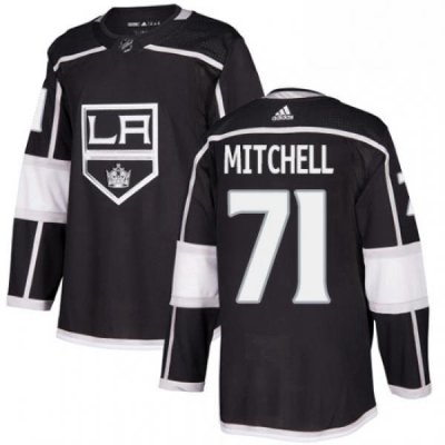 Mens Adidas Los Angeles Kings 71 Torrey Mitchell Authentic Black Home NHL Jersey