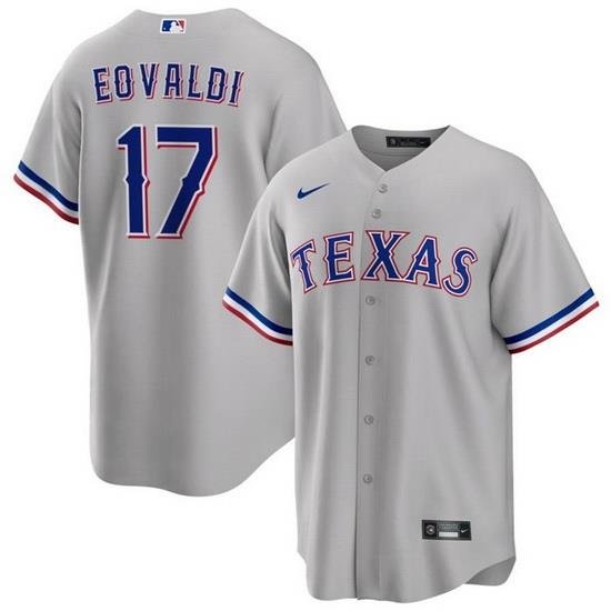 Men Texas Rangers 17 Nathan Eovaldi Grey Cool Base Stitched Baseball Jersey