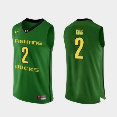 Men Oregon Ducks Louis King Apple Green Authentic College Basketball Jersey