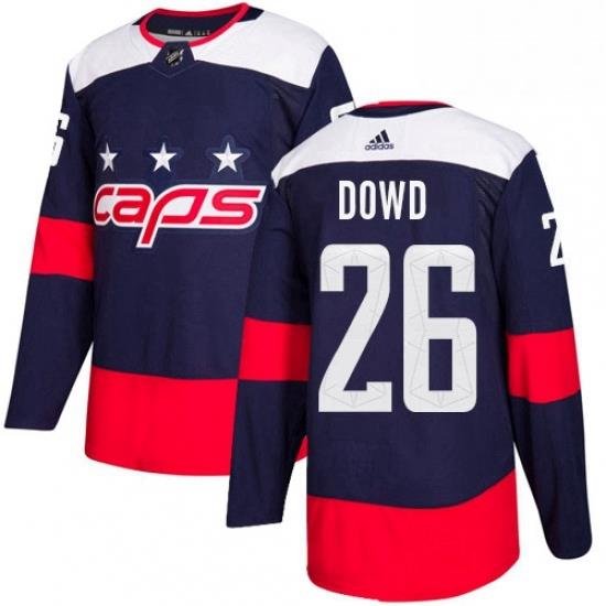 Mens Adidas Washington Capitals 26 Nic Dowd Authentic Navy Blue 2018 Stadium Series NHL Jersey