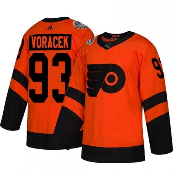 Womens Adidas Philadelphia Flyers 93 Jakub Voracek Orange Authentic 2019 Stadium Series Stitched NHL Jersey