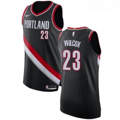 Youth Nike Portland Trail Blazers 23 CJ Wilcox Authentic Black Road NBA Jersey Icon Edition