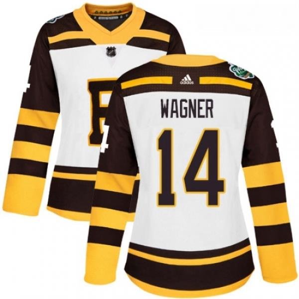 Womens Adidas Boston Bruins 14 Chris Wagner Authentic White 2019 Winter Classic NHL Jerse