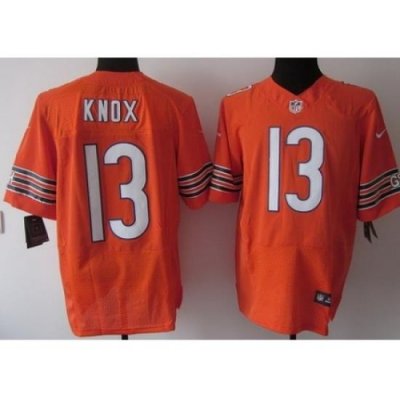 Nike Chicago Bears 13 Johnny Knox Orange Elite NFL Jersey