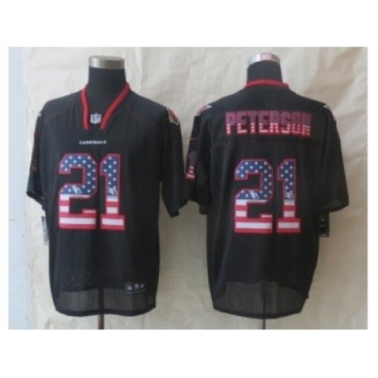 Nike Arizona Cardicals 21 Peterson Black Elite USA Flag Fashion NFL Jersey