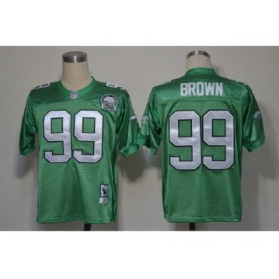 NFL Jerseys Philadelphia Eagle 99 Jerome BroWn ThroWback Green