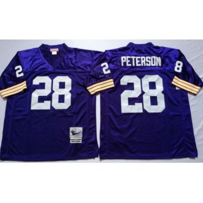 Men Minnesota Vikings 28 Adrian Peterson Purple M&N Throwback Jersey