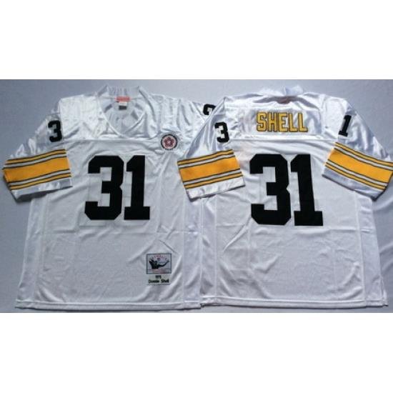 Steelers 31 Donnie Shell White Throwback Jersey